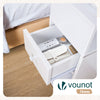 Lot de 2 Table de chevet d’appoint avec tiroir et compartiment 25x30x66cm blanc - vounat.shop
