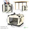 Sac transport pliable chien chat caisse cage portable 60x44x44cm beige - vounat.shop