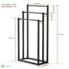 Porte serviettes sur pied autoportant 3 niveaux noir - vounat.shop