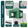 Tonnelle de jardin renforcée 3x3m pliable Barnum avec 4 parois latérales et fenêtres vert - vounat.shop