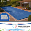 Bache piscine rectangulaire double couche en Polyethylene 160 gr/m2 avec filet ecoulement 4x9m Bleue - vounat.shop