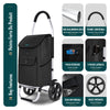 Chariot de course pliable aluminium 2 roues noir - vounat.shop