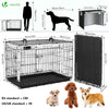 Cage pour chien pliable avec 2 portes verrouillable plateau amovible et housse de protection 92x58x64cm - vounat.shop