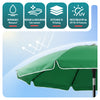 Parasol de jardin 2m avec ancrage sol et sac de transport Vert - vounat.shop