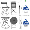Ensemble bistro extérieur 1 table 2 chaises acier gris - vounat.shop