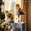 Arbre a chat Grande taille 5 niveaux avec griffoir grattoir 168cm gris - vounat.shop