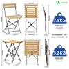 Ensemble bistro extérieur 1 table 2 chaises bois - vounat.shop