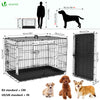 Cage pour chien pliable avec 2 portes verrouillable plateau amovible 92x58x64cm - vounat.shop