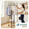 Sechoir a linge vertical tour etendoir pliable 4 niveaux 99x69x175.5 cm style bois noir - vounat.shop
