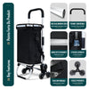 Chariot de courses pliable monte escalier aluminium avec sac isotherme noir - vounat.shop