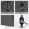 Parasol Jardin Double Aluminium 150 x 300 cm gris - vounat.shop