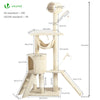 Arbre à Chat 154cm avec Griffoir Plateforme Niche XXL Beige - vounat.shop