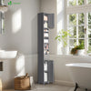 Meuble rangement salle de bain Haut colonne 180x20x20cm MDF gris - vounat.shop