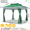 Tonnelle de jardin exterieure pliable avec moustiquaire 3.6x3.6m vert - vounat.shop