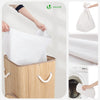 Panier a linge en bambou d’angle avec couvercle 58L - vounat.shop