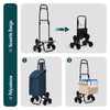 Chariot de courses pliable monte escalier bleu marine - vounat.shop