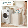 Panier a linge 2 compartiments et sacs amovibles auto ajustant avec couvercle 150L Beige - vounat.shop
