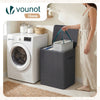 Panier a linge 2 compartiments et sacs amovibles auto ajustant avec couvercle 150L Anthracite - vounat.shop