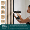 Lot de 6 panneaux acoustiques muraux Tasseaux en bois MDF avec feutre noir 120x60x2.1cm chêne blanc - vounat.shop