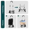 Chariot de courses pliable monte escalier aluminium noir - vounat.shop