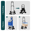 Chariot de courses pliable monte escalier bleu - vounat.shop
