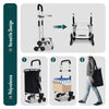 Chariot de courses pliable monte escalier aluminium avec sac isotherme noir - vounat.shop