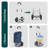 Chariot de course pliable aluminium 2 roues bleu marine - vounat.shop