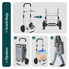 Chariot de course pliable aluminium 2 roues avec sac isotherme gris - vounat.shop