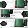 Pompe evacuation 3 en 1 pour eaux chargees 13500L/H profondeur 7m vert - vounat.shop