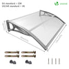 Auvent de porte marquise 120x80 cm transparent en Polycarbonate anti UV - vounat.shop