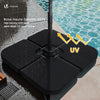 Lot de 4 dalles lestage parasol HDPE 60L eau - 100kg sable noires - vounat.shop