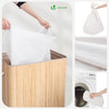 Panier a linge en bambou rectangulaire triple compartiments avec couvercle 150L - vounat.shop