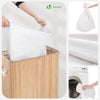 Panier a linge en bambou rectangulaire double compartiments avec couvercle 100L - vounat.shop