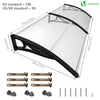 Auvent de porte marquise 200x80 cm transparent en Polycarbonate anti UV Noir - vounat.shop