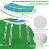 Siege de douche ergonomique a hauteur reglable en Aluminum HDPE bleu - vounat.shop