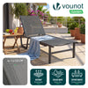 Lot de 2 Bain de soleil transat aluminium en textilene 190x62x31cm gris - vounat.shop