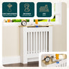Cache radiateur en MDF avec lattes et etagere 78×19×82 cm Blanc Chêne - vounat.shop