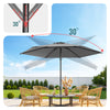 Parasol de jardin inclinable avec aeration et sac bandouliere 270cm gris - vounat.shop