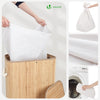 Panier a linge en bambou rectangulaire avec couvercle 72L - vounat.shop