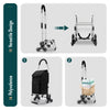 Chariot de courses pliable monte escalier aluminium noir - vounat.shop