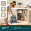 Tabouret pliant antiderapant 37x30x32.5 cm plastique gris - vounat.shop