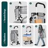 Chariot de course pliable monte escalier aluminium avec crochets gris - vounat.shop