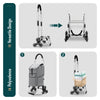 Chariot de courses pliable monte escalier aluminium gris - vounat.shop