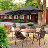 Parasol Jardin Double Aluminium 150 x 300 cm gris - vounat.shop