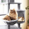 Arbre a chat Grande taille 5 niveaux avec griffoir grattoir 168cm gris - vounat.shop
