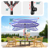 Parasol de jardin 2m avec ancrage sol et sac de transport Bleu blanc - vounat.shop