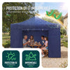 Tonnelle de jardin renforcée 3x3m pliable Barnum avec 4 parois latérales et fenêtres bleu - vounat.shop