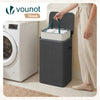 Panier a linge 1 compartiment et sac amovible auto ajustant avec couvercle 90L Anthracite - vounat.shop