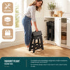 Tabouret pliant antiderapant 39x32x40 cm plastique noir - vounat.shop