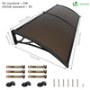 Auvent de porte marquise 200x80 cm transparent en Polycarbonate anti UV Marron - vounat.shop